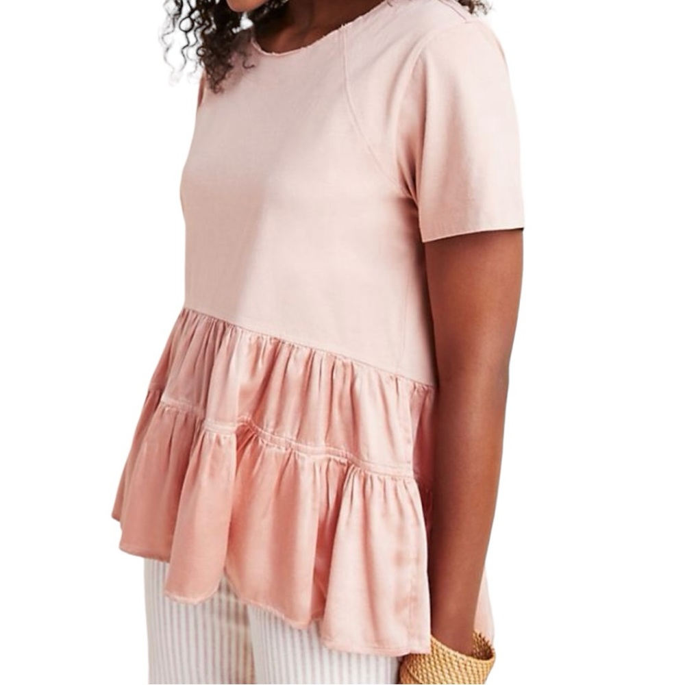 Anthropologie Iona Flounced Top SZ S